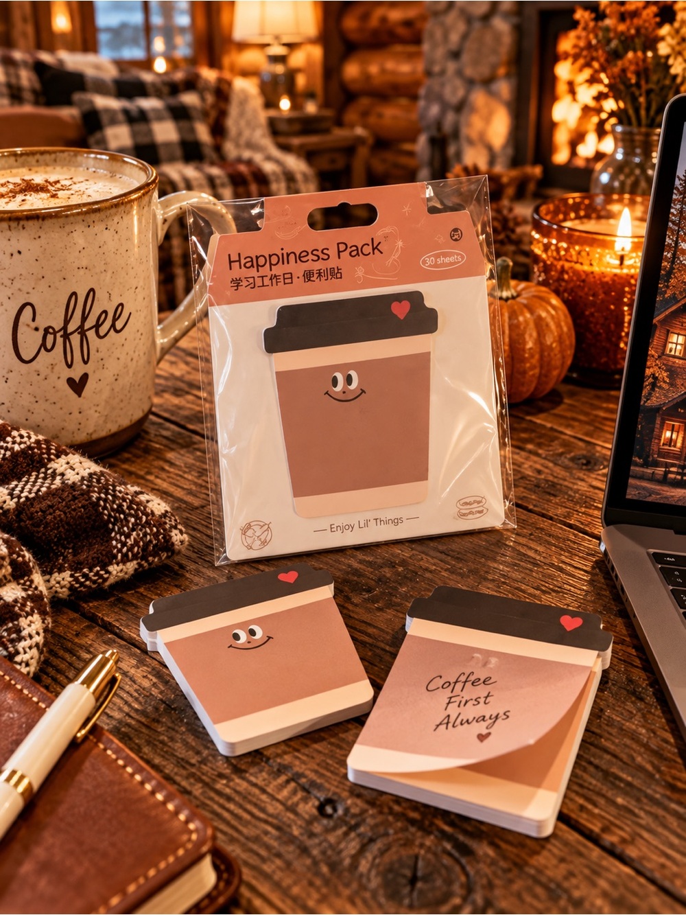 Coffee Cup Sticky Notes – Pink